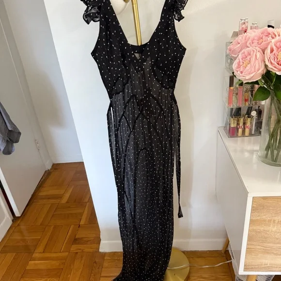 Realisation silk polka dot ruffle maxi dress - Picture 3 of 4